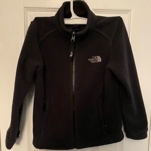 Girls The North Face Fleece Jacket 6x Charcoal Grey Black Silver